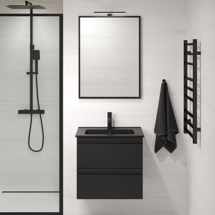 BATH DELUXE 01-060-05-02-00 - Koupelnové zrcadlo BORGSTED 60x80 cm černá