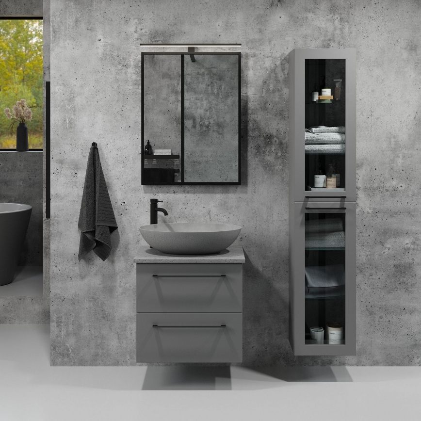 BATH DELUXE 01-060-05-02-00 - Koupelnové zrcadlo BORGSTED 60x80 cm černá