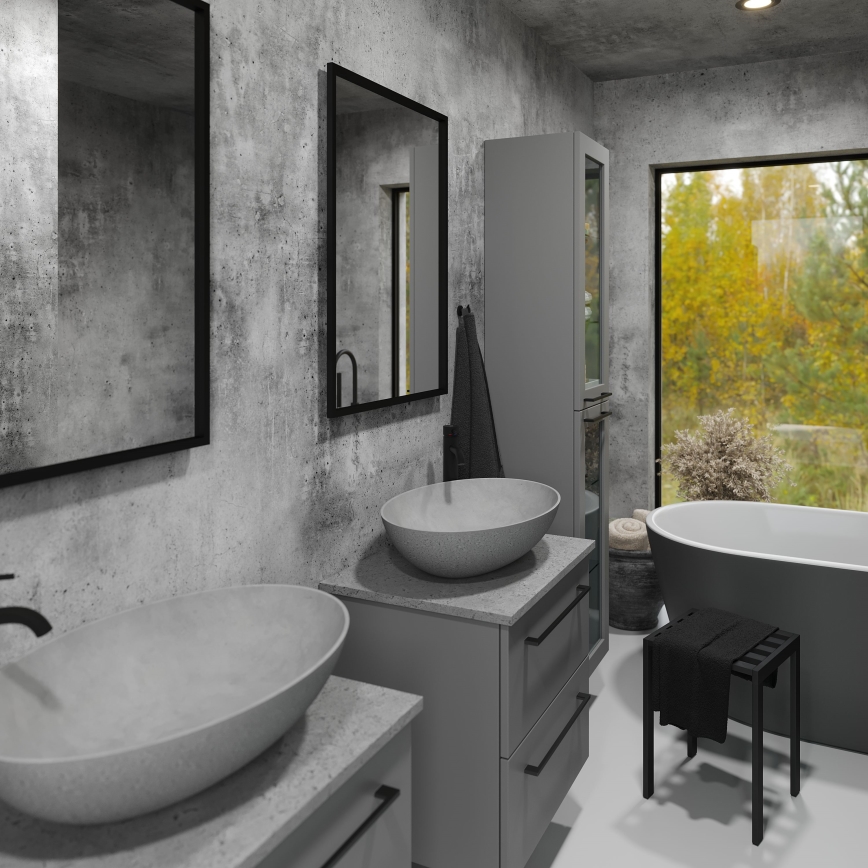 BATH DELUXE 01-060-05-02-00 - Koupelnové zrcadlo BORGSTED 60x80 cm černá