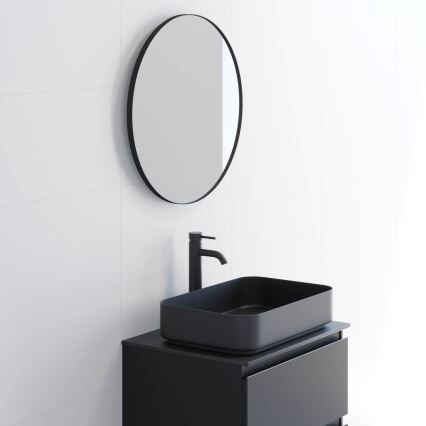 BATH DELUXE 01-060-09-02-00 - Koupelnové zrcadlo BORGSTED pr. 60 cm černá