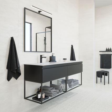 BATH DELUXE 01-080-05-02-00 - Koupelnové zrcadlo BORGSTED 80x80 cm černá