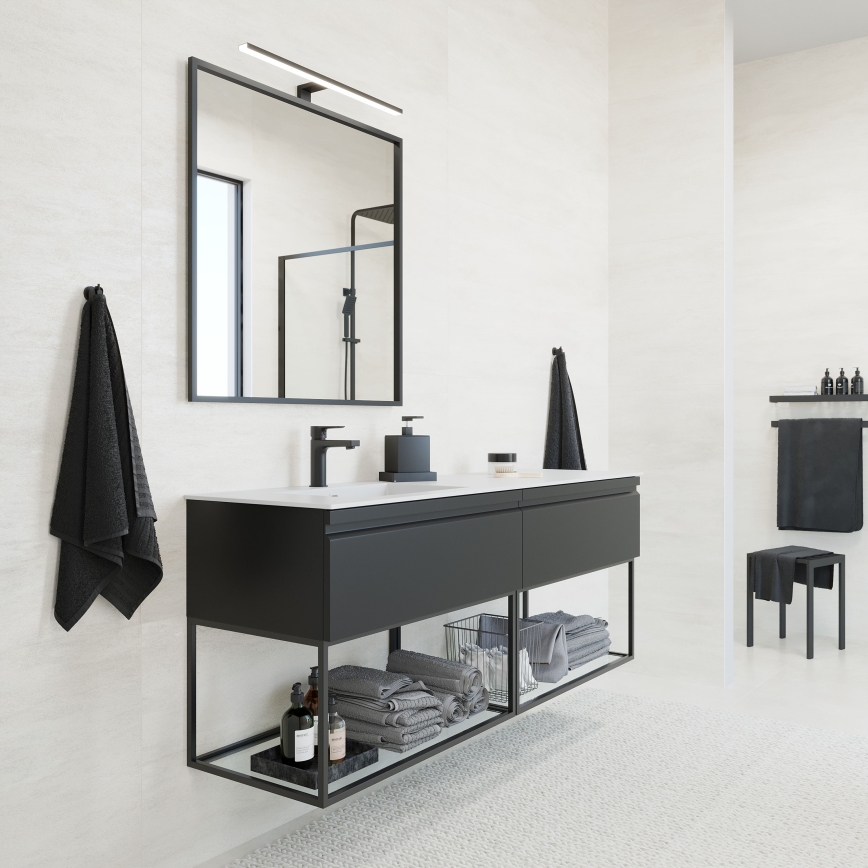 BATH DELUXE 01-080-05-02-00 - Koupelnové zrcadlo BORGSTED 80x80 cm černá