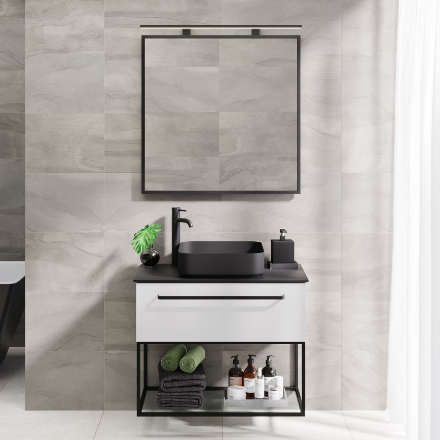 BATH DELUXE 01-080-05-02-00 - Koupelnové zrcadlo BORGSTED 80x80 cm černá