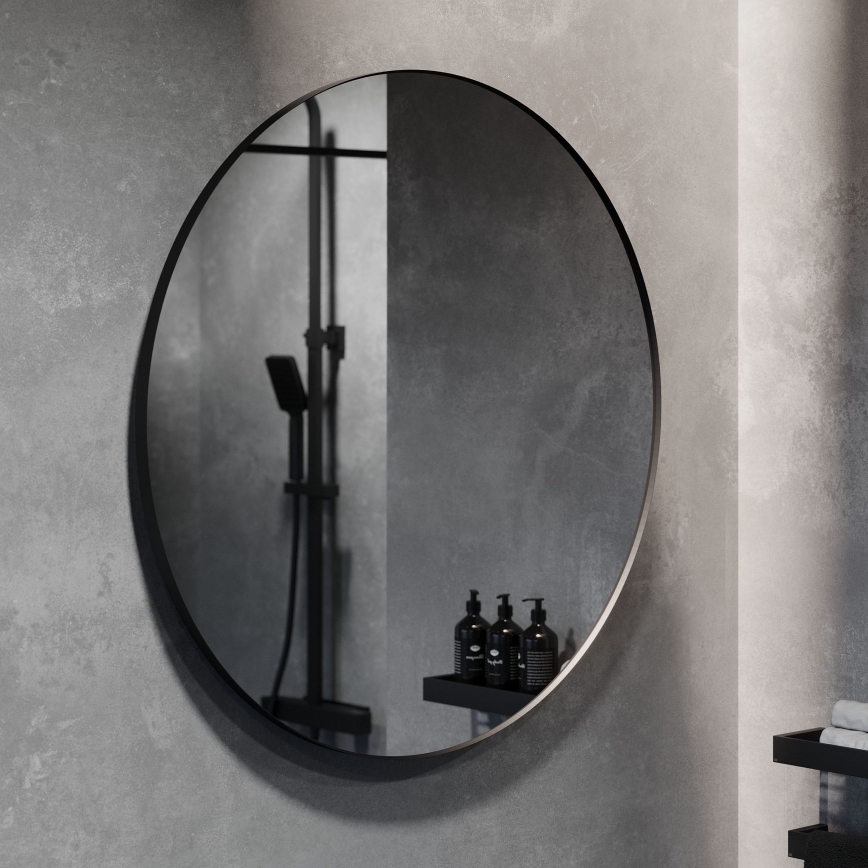 BATH DELUXE 01-080-09-02-00 - Koupelnové zrcadlo BORGSTED pr. 80 cm černá