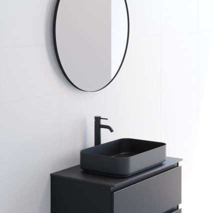 BATH DELUXE 01-080-09-02-00 - Koupelnové zrcadlo BORGSTED pr. 80 cm černá