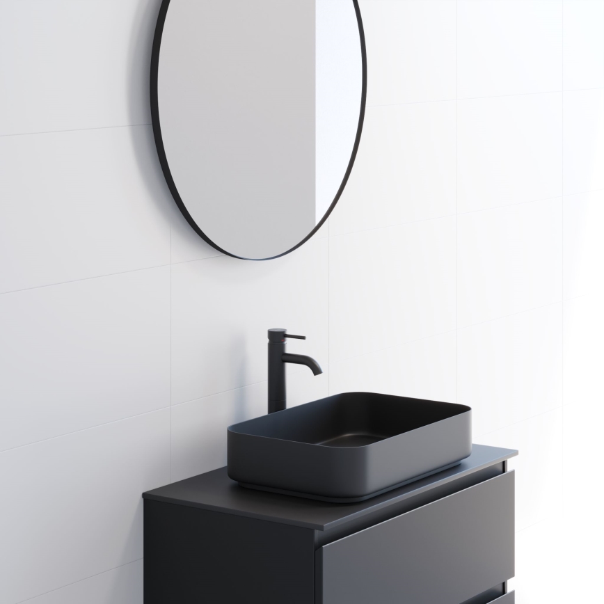 BATH DELUXE 01-080-09-02-00 - Koupelnové zrcadlo BORGSTED pr. 80 cm černá