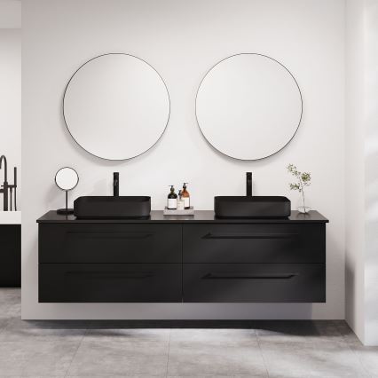 BATH DELUXE 01-080-09-02-00 - Koupelnové zrcadlo BORGSTED pr. 80 cm černá