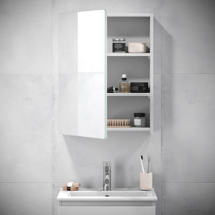 BATH DELUXE 02-050-63-01-01 - Zrcadlová koupelnová skříňka KENWOOD 65x50 cm matná bílá