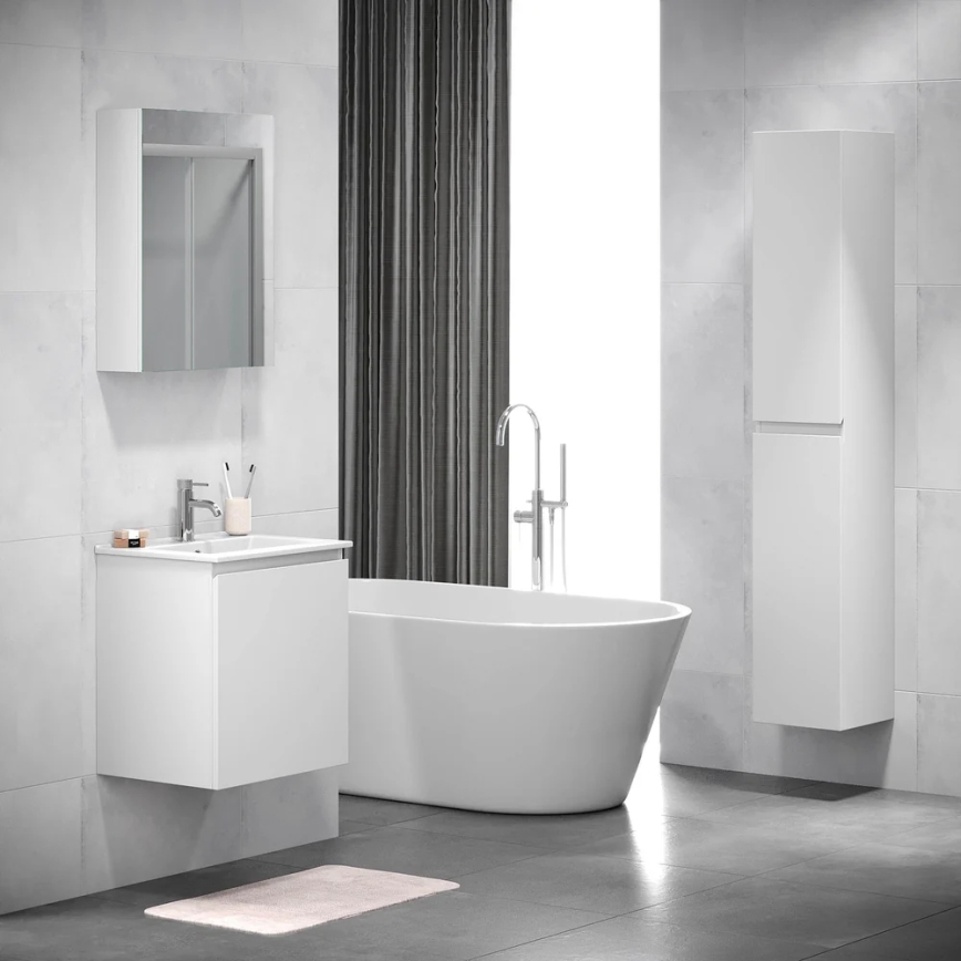 BATH DELUXE 02-050-63-01-01 - Zrcadlová koupelnová skříňka KENWOOD 65x50 cm matná bílá
