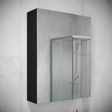 BATH DELUXE 02-050-63-02-01 - Zrcadlová koupelnová skříňka KENWOOD 65x50 cm matná černá