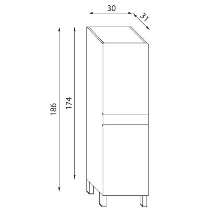 BATH DELUXE 04-030-63-01-01 - Koupelnová skříňka KENWOOD 186 cm matná bílá