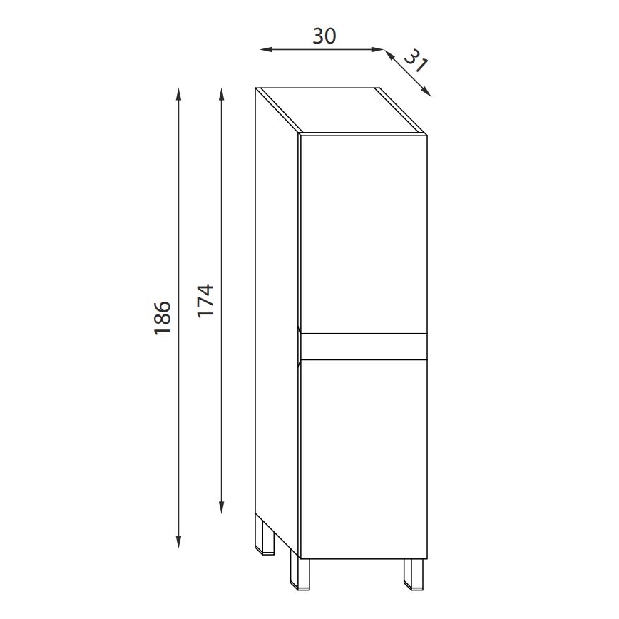 BATH DELUXE 04-030-63-01-01 - Koupelnová skříňka KENWOOD 186 cm matná bílá