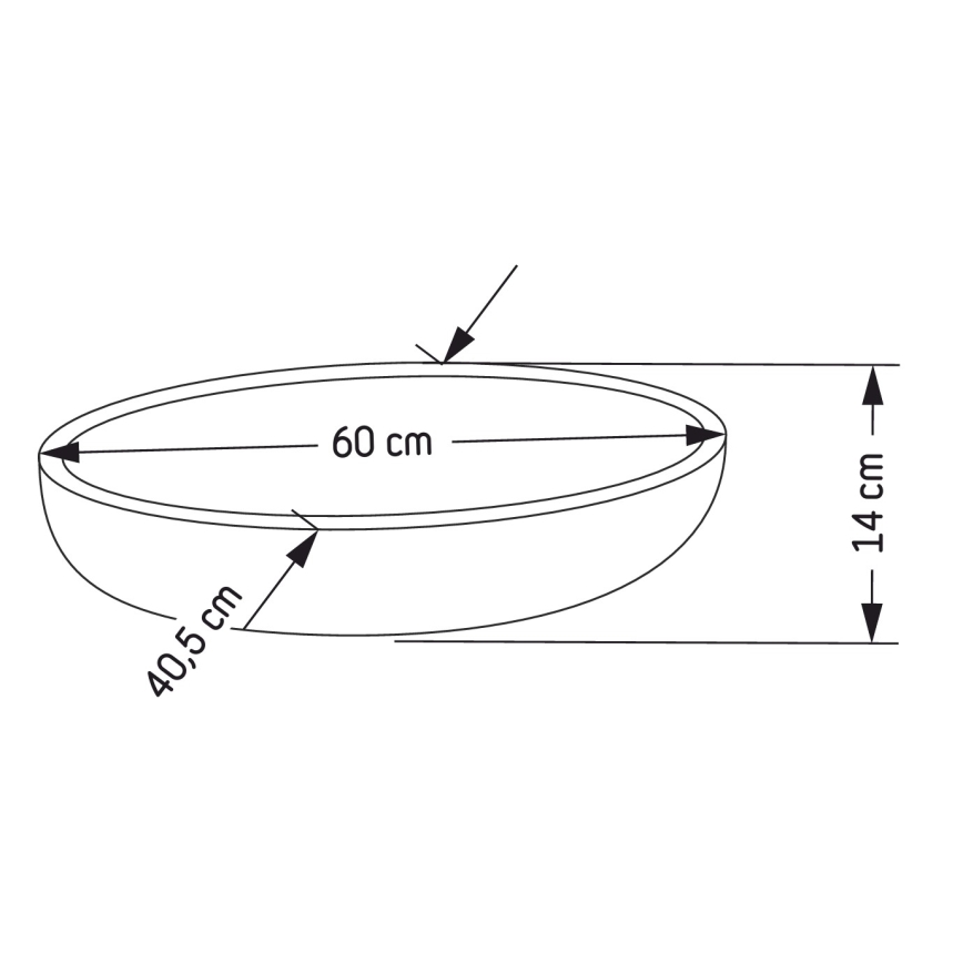BATH DELUXE 06-060-19-23-00 - Umyvadlo na desku OLSBORG 60x40,5 cm beton/šedá