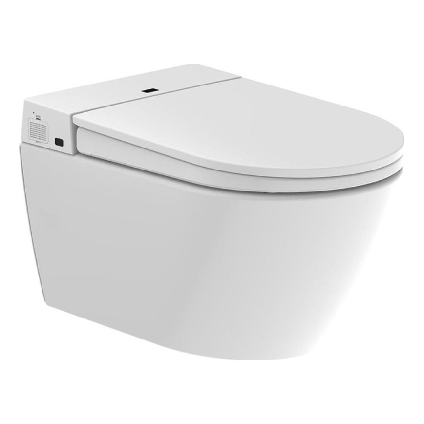 BATH DELUXE 21-040-02-11-00 - Závěsné WC s bidetem a prkénkem SoftClose TISVILDELEJE 1600W/230V bílá + dálkové ovládání