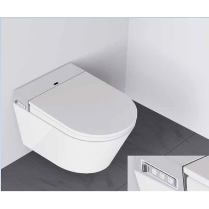 BATH DELUXE 21-040-02-11-00 - Závěsné WC s bidetem a prkénkem SoftClose TISVILDELEJE 1600W/230V bílá + dálkové ovládání