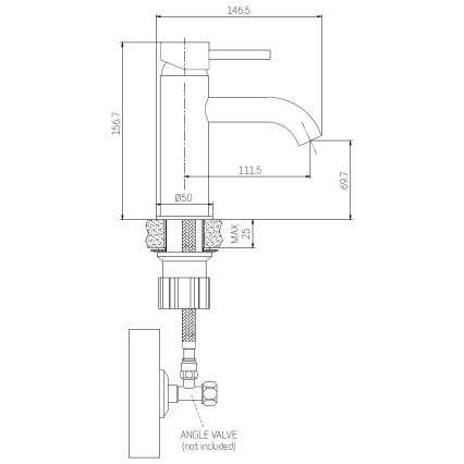 BATH DELUXE 28-005-03-02-00 - Umyvadlová baterie ANHOLT 15,6 cm matná černá
