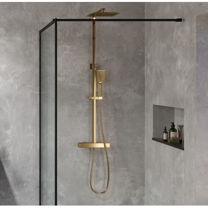 BATH DELUXE 31-120-06-70-00 - Sprchová sada s termostatickou baterií NAESBY kartáčovaná mosaz