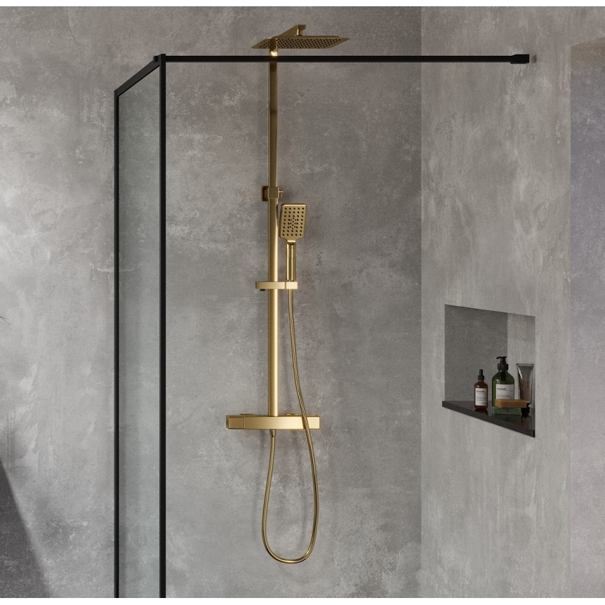 BATH DELUXE 31-120-06-70-00 - Sprchová sada s termostatickou baterií NAESBY kartáčovaná mosaz