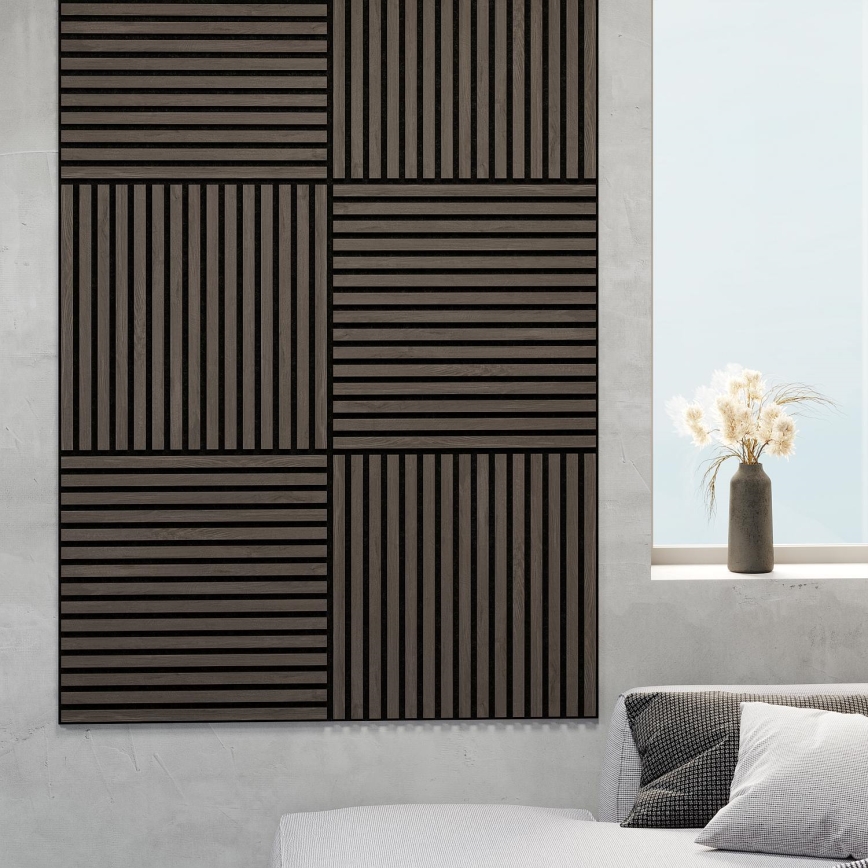 BATH DELUXE 54-060-08-84-12 - SADA 4x Akustický obkladový panel DANVIKEN 60x60 cm ořech