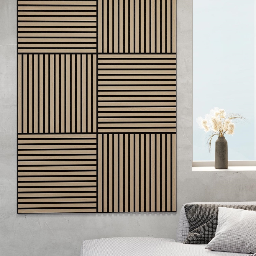 BATH DELUXE 54-060-08-86-12 - SADA 4x Akustický obkladový panel DANVIKEN 60x60 cm dub
