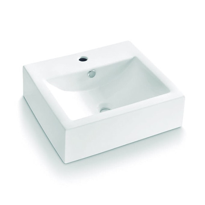 Bathco 0010 - Umyvadlo na desku BOLONIA 51x45,5 cm porcelán/bílá
