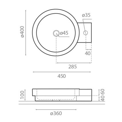 Bathco 00338 - Umyvadlo na desku ICONO 40x45 cm kámen/béžová