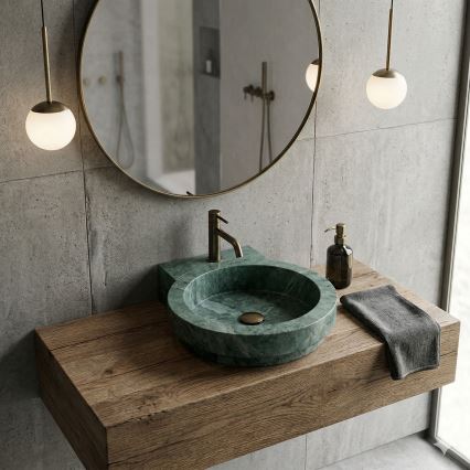 Bathco 00339 - Umyvadlo na desku ICONO 40x45 cm kámen/šedá