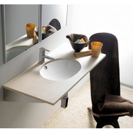 Bathco 0054 - Zápustné umyvadlo MODENA 43,5x38,5 cm porcelán/bílá