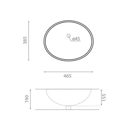 Bathco 0054 - Zápustné umyvadlo MODENA 43,5x38,5 cm porcelán/bílá