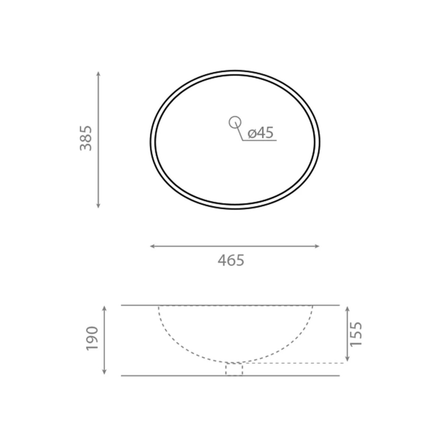 Bathco 0054 - Zápustné umyvadlo MODENA 43,5x38,5 cm porcelán/bílá