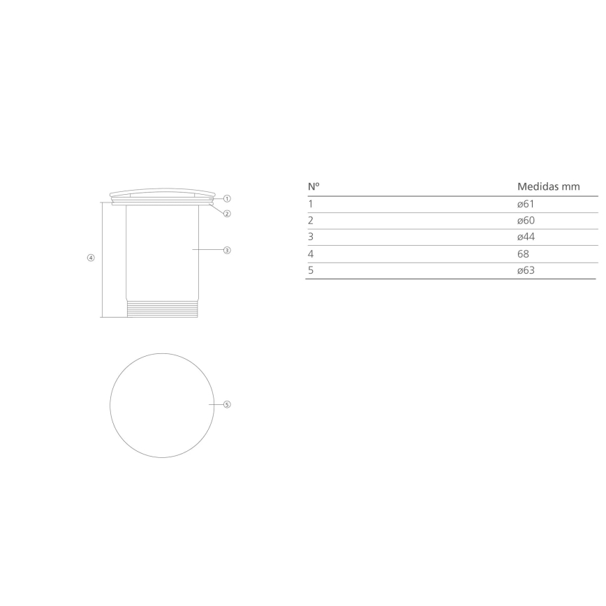 Bathco 0212BL - Umyvadlová výpusť bez přepadu CLICK-CLACK pr. 6 cm matná bílá