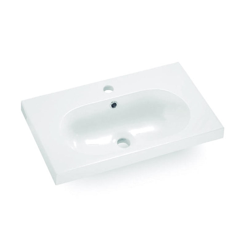Bathco 0516 - Zápustné umyvadlo ICE 60x35 cm pryskyřice/bílá