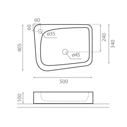 Bathco 4001 - Umyvadlo na desku ARAGON 50x40,5 cm porcelán/bílá