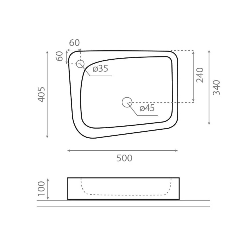 Bathco 4001 - Umyvadlo na desku ARAGON 50x40,5 cm porcelán/bílá