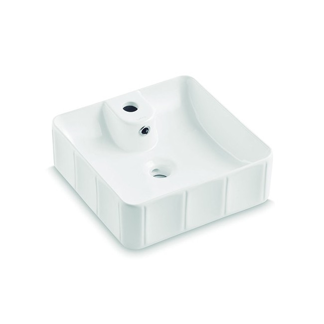 Bathco 4163 - Umyvadlo na desku CIRCUS 40x40 cm porcelán/bílá