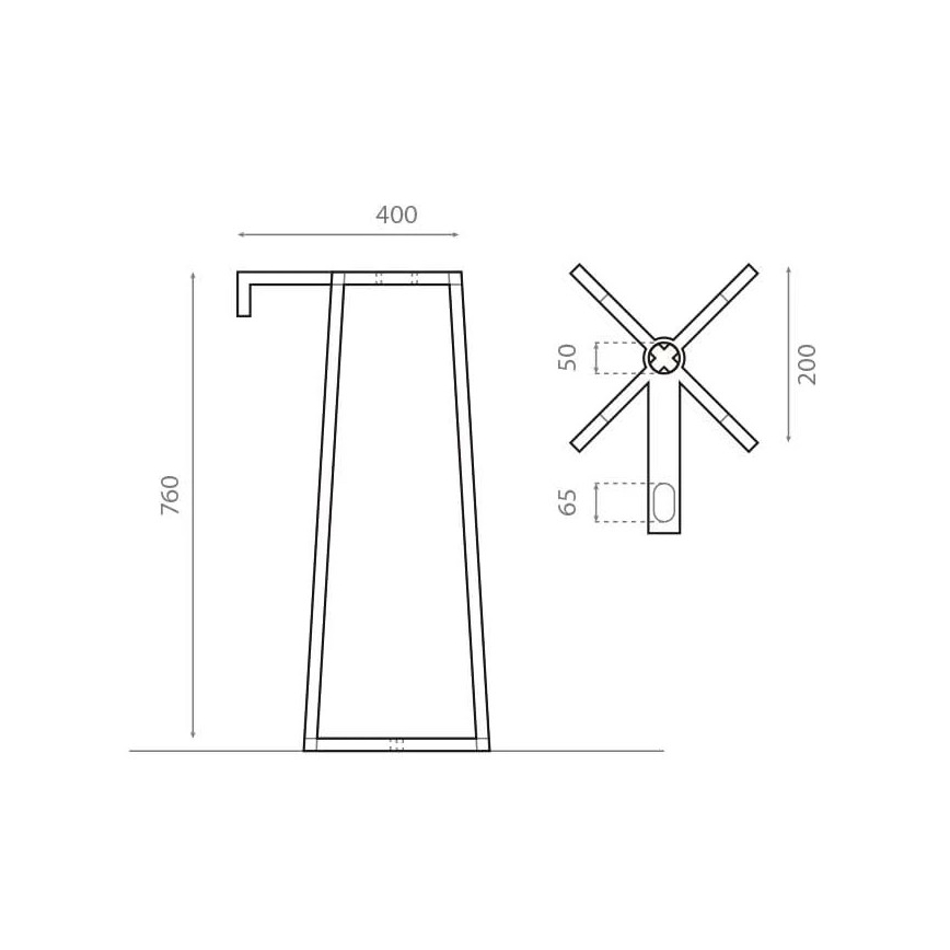 Bathco 8216 - Podstavec pro umyvadlo VOLTA 76x40 cm ocel/lesklý chrom