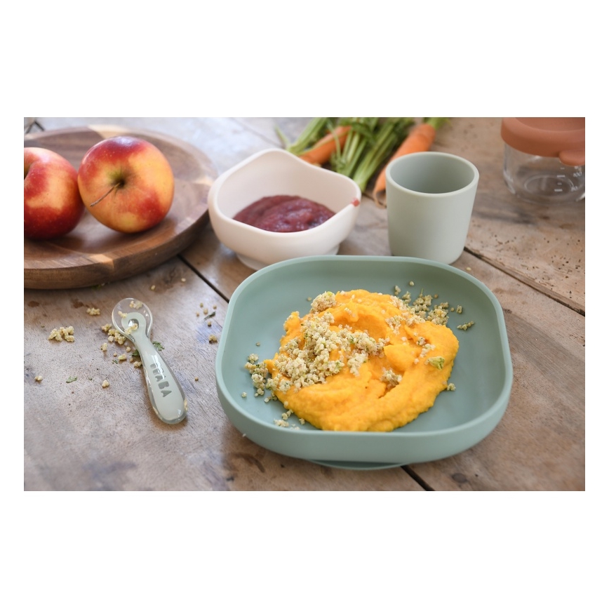 Beaba - Dětská jídelní sada Sage Green 4 ks