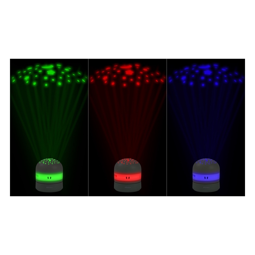 Beaba - Projektor s melodií PIXIE USB/5V 1300 mAh zelená