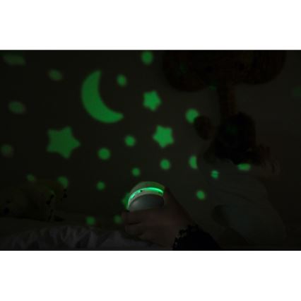 Beaba - Projektor s melodií PIXIE USB/5V 1300 mAh zelená