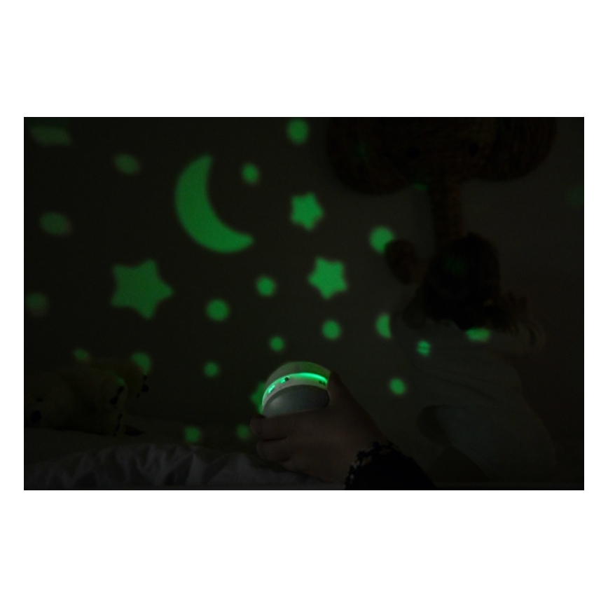 Beaba - Projektor s melodií PIXIE USB/5V 1300 mAh zelená