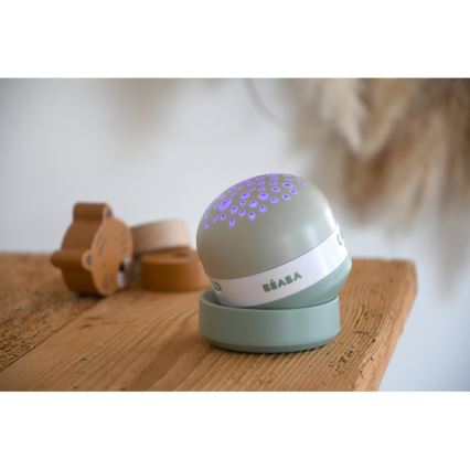 Beaba - Projektor s melodií PIXIE USB/5V 1300 mAh zelená