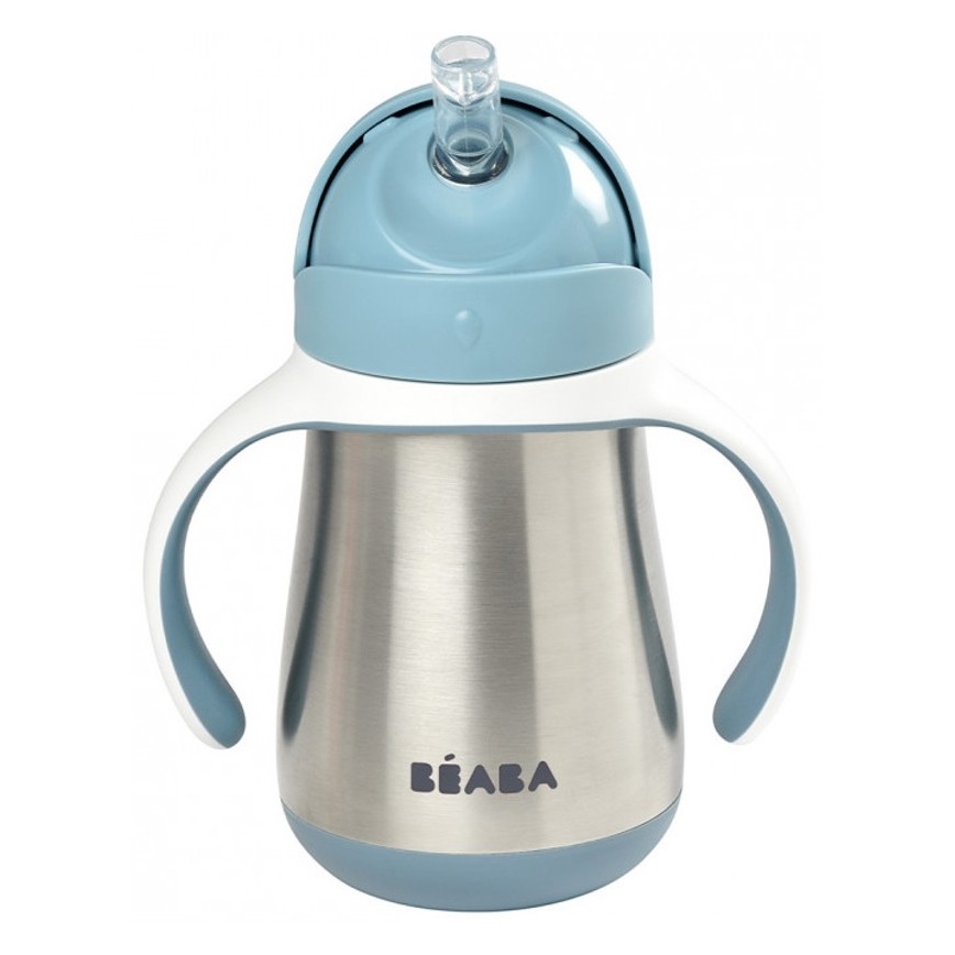 Beaba - Termoizolační hrnek s brčkem 250 ml modrá