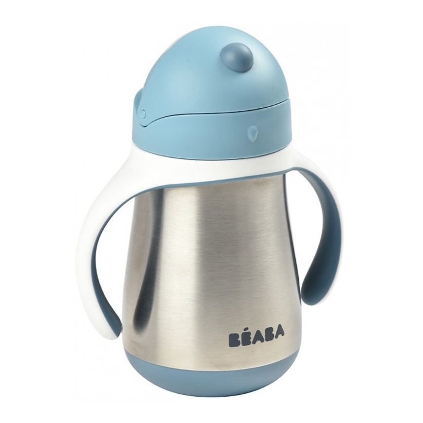 Beaba - Termoizolační hrnek s brčkem 250 ml modrá