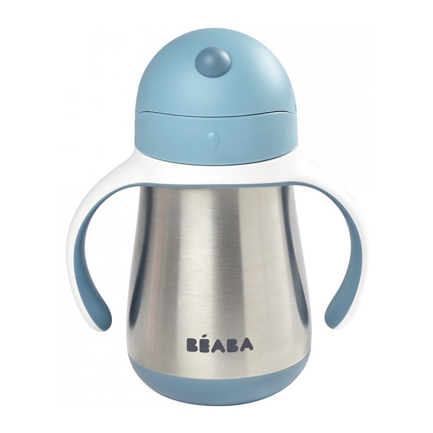 Beaba - Termoizolační hrnek s brčkem 250 ml modrá