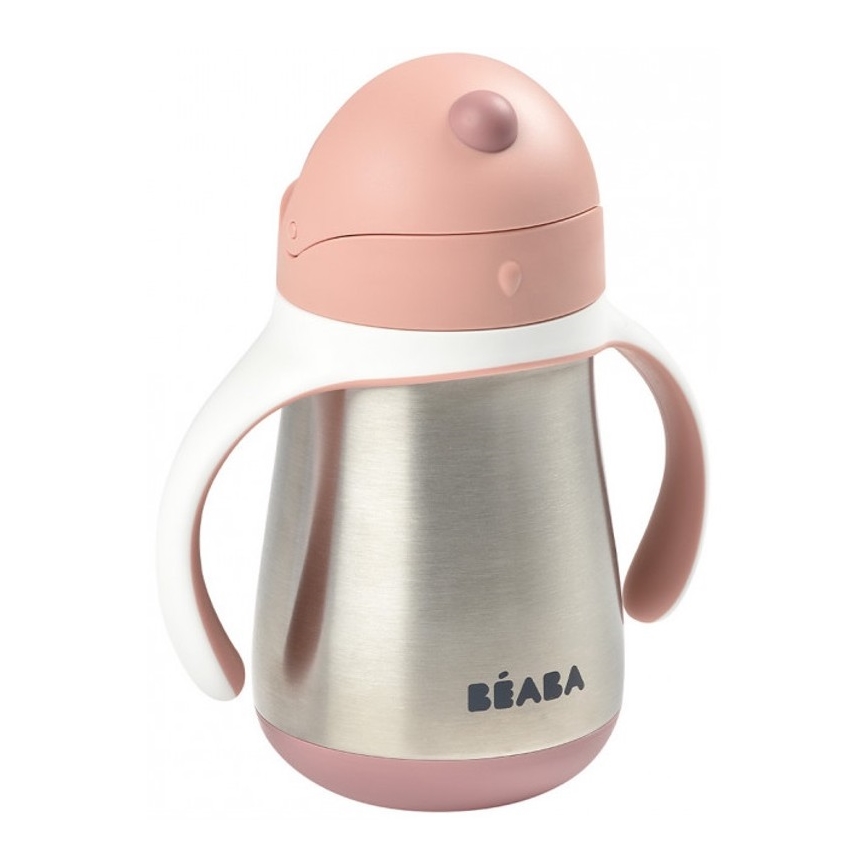 Beaba - Termoizolační hrnek s brčkem 250 ml růžová