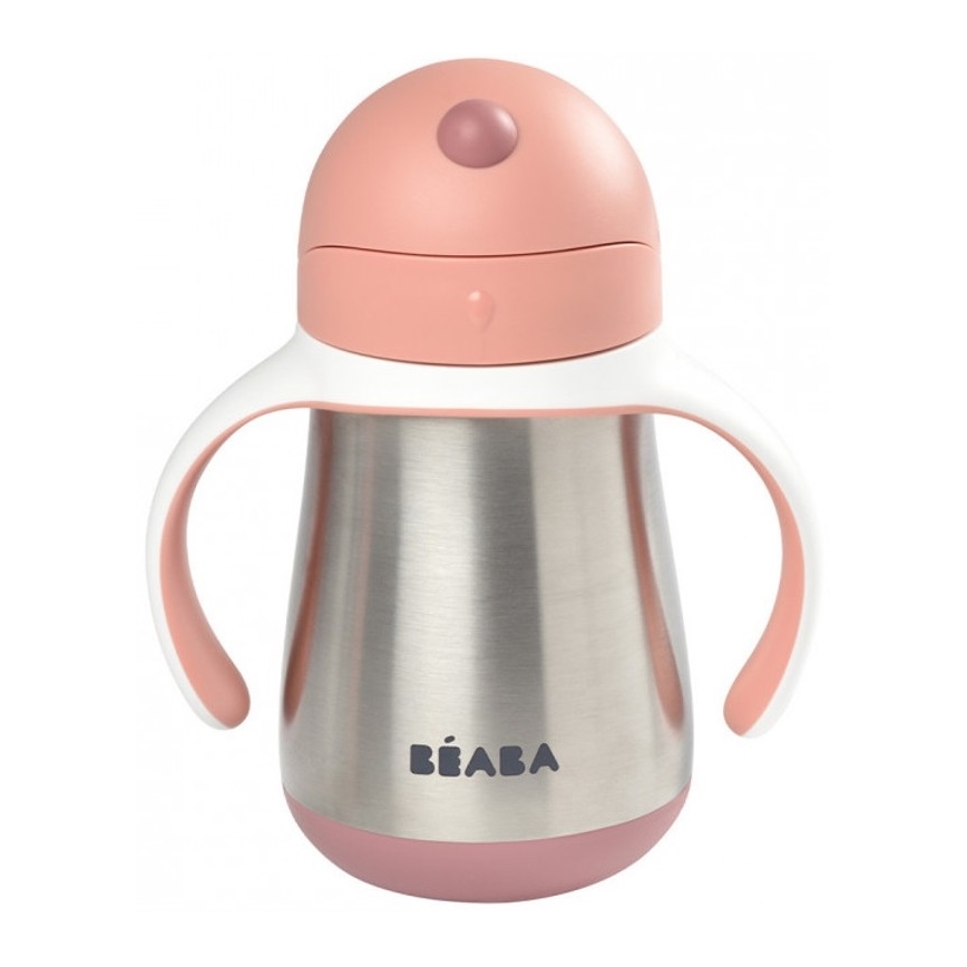 Beaba - Termoizolační hrnek s brčkem 250 ml růžová