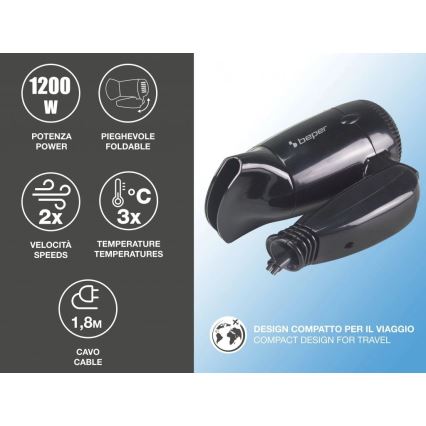 Beper - Cestovní fén 1200W/230V