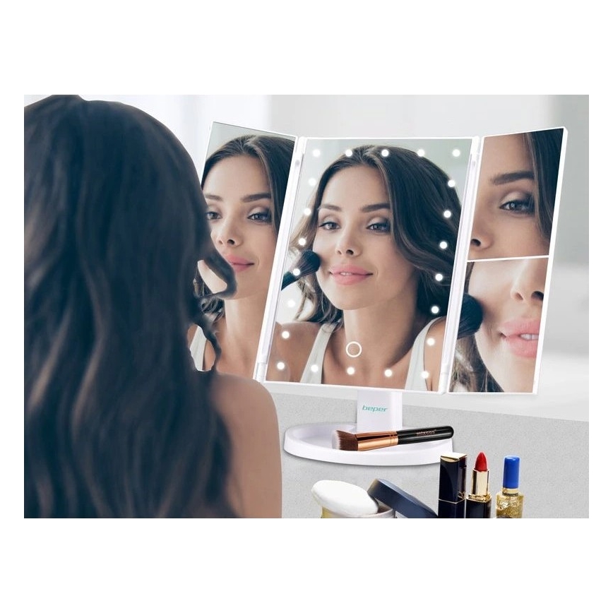 Beper - Kosmetické zrcátko s LED podsvícením 4xAAA/5V