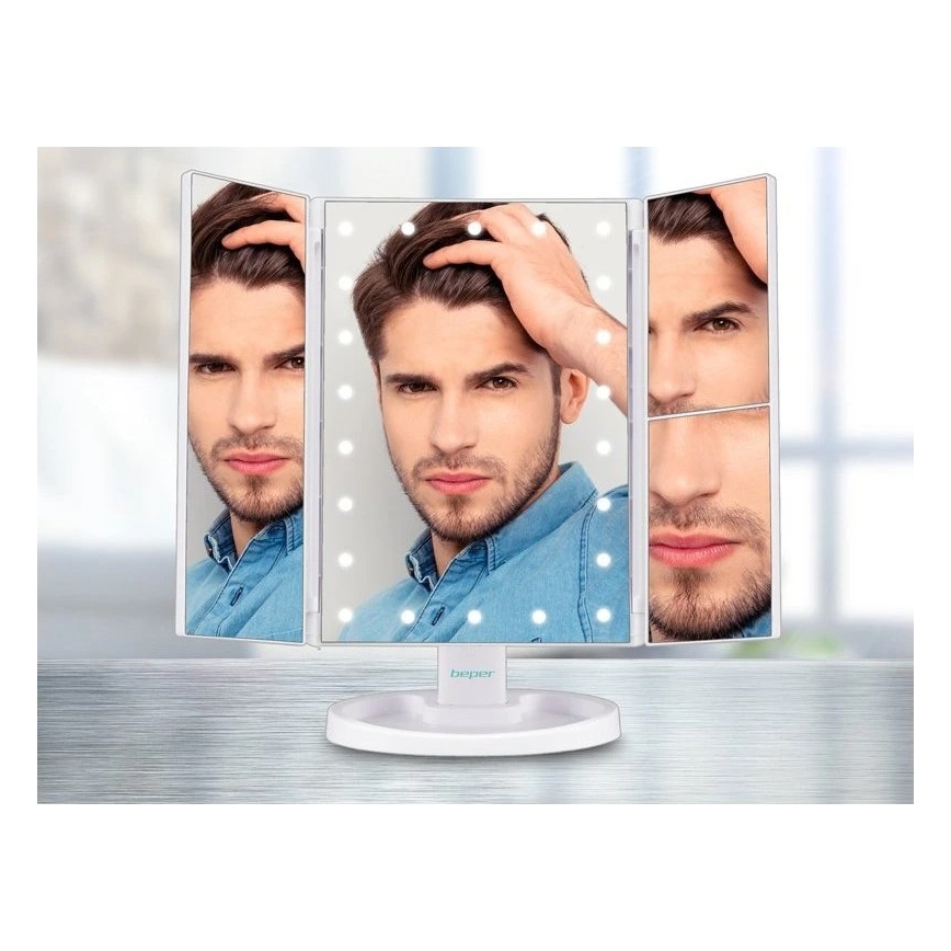 Beper - Kosmetické zrcátko s LED podsvícením 4xAAA/5V