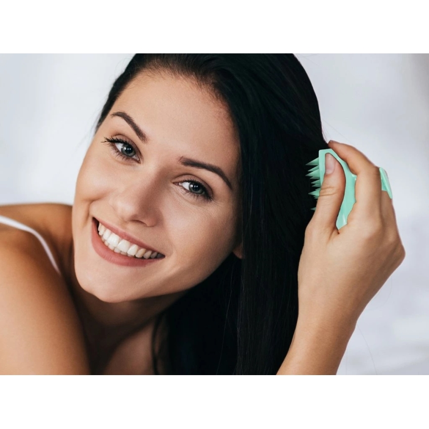 Beper - Masážní kartáč na pokožku hlavy mintová